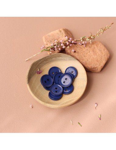 Bottone con colletto 12 mm - Indigo