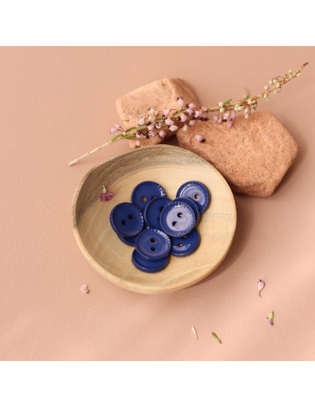 Bottone con colletto 12 mm - Indigo