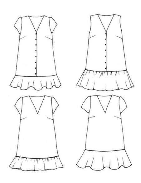 Modello di abito Volute - Anna Rose patterns