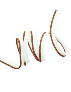 Cordoncino, lurex sporgente - Rame trama bianca