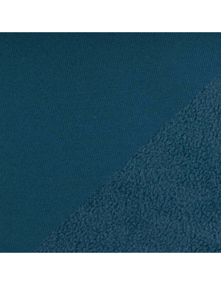 Tessuto softshell idrorepellente con retro in micropile - Blu denim