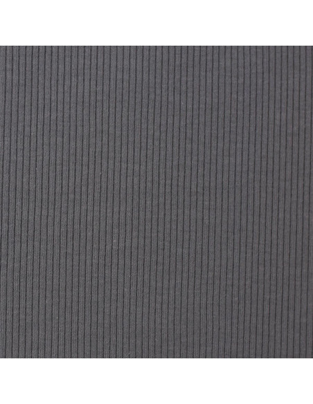 Tessuto jersey di cotone a maglia fine a coste - Grigio scuro
