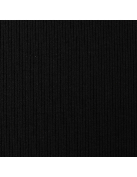 Tessuto jersey di cotone a maglia fine a coste - Nero