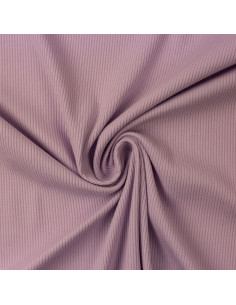 Tessuto jersey di cotone a maglia fine a coste - Lavanda