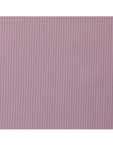 Tessuto jersey di cotone a maglia fine a coste - Lavanda