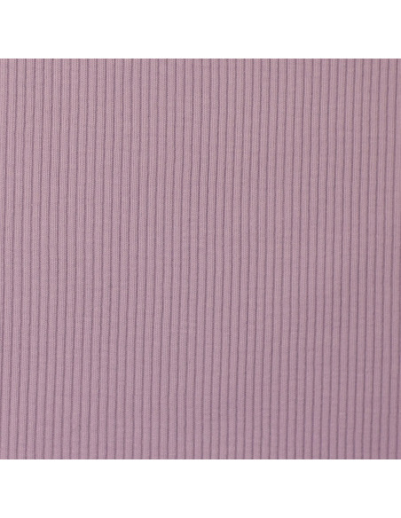 Tessuto jersey di cotone a maglia fine a coste - Lavanda