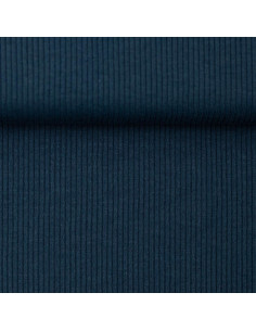 Tessuto jersey di cotone a maglia fine a coste - Blu petrolio 2