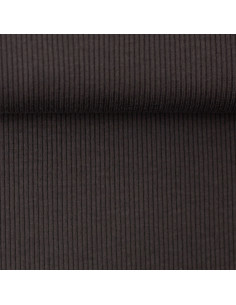 Tessuto jersey di cotone a maglia fine a coste - Grigio antracite 2