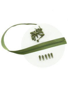 Rotolo di 10 metri di chiusura in nylon - Verde oliva