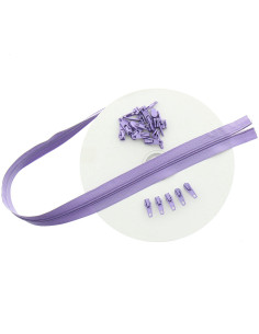 Rotolo di 10 metri di chiusura in nylon - Lilla