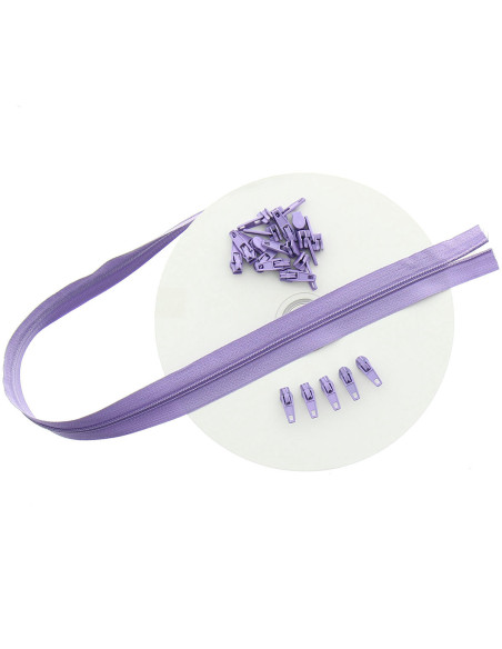 Rotolo di 10 metri di chiusura in nylon - Lilla