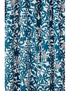 Tessuto crêpe di viscosa Flowery - Blu oceano 2