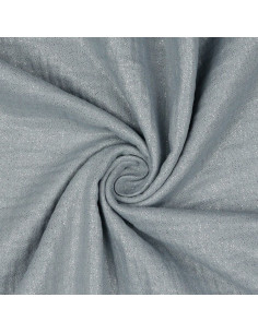Tessuto doppia garza di cotone iridescente con glitter - Grigio perla