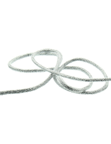 Cordoncino lurex 2 mm - Bianco e argento