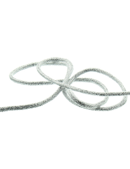 Cordoncino lurex 2 mm - Bianco e argento