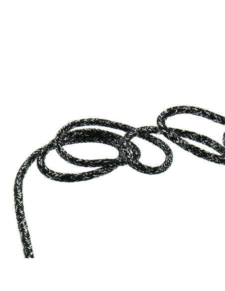 Cordoncino lurex 2 mm - Nero e argento