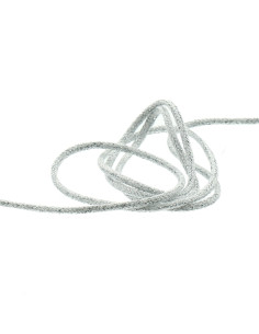 Cordoncino lurex 5 mm - Bianco e argento