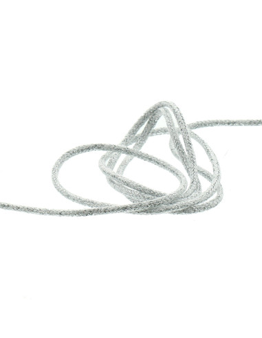 Cordoncino lurex 5 mm - Bianco e argento
