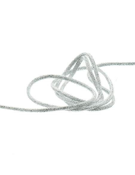 Cordoncino lurex 5 mm - Bianco e argento