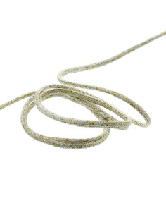 Cordoncino lurex 5 mm - Bianco e oro
