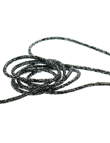 Cordoncino lurex 5 mm - Nero e argento