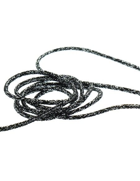 Cordoncino lurex 5 mm - Nero e argento