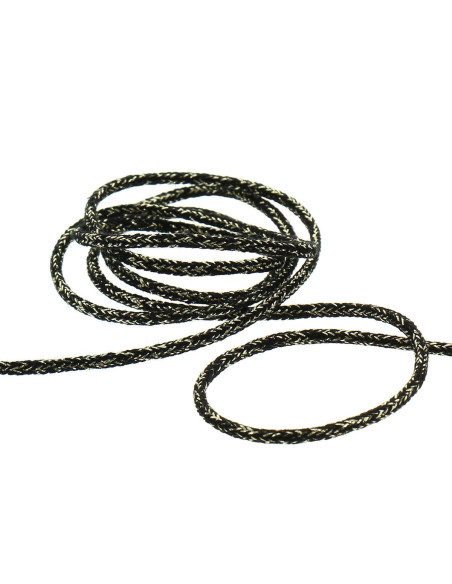 Cordoncino lurex 5 mm - Nero e oro