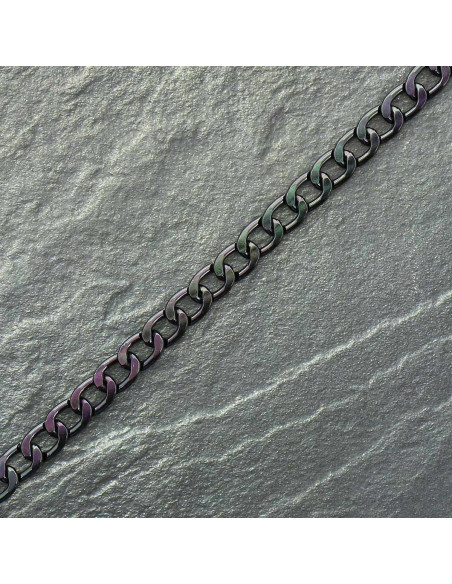 Catena piatta in alluminio 10 mm - Nero