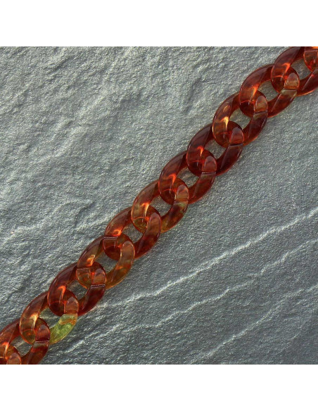 Catena piatta in acrilico 20 mm - Tartaruga marrone