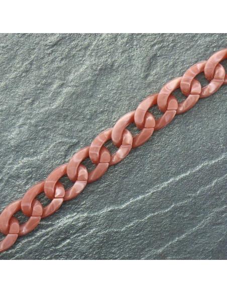 Catena piatta in acrilico 20 mm - Tartaruga rosa