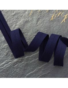 Nastro sbieco doppio in mussola - Blu marino