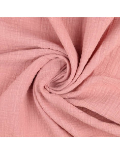 Tessuto doppia garza di cotone Vintage - Rosa antico