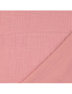 Tessuto doppia garza di cotone Vintage - Rosa antico 2