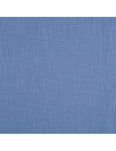 Tessuto doppia garza di cotone Vintage - Blu jeans