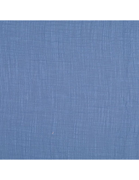 Tessuto doppia garza di cotone Vintage - Blu jeans