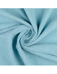 Tessuto doppia garza di cotone Vintage - Turchese
