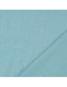 Tessuto doppia garza di cotone Vintage - Turchese 2