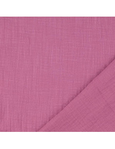Tessuto doppia garza di cotone Vintage - Legno di rosa 2