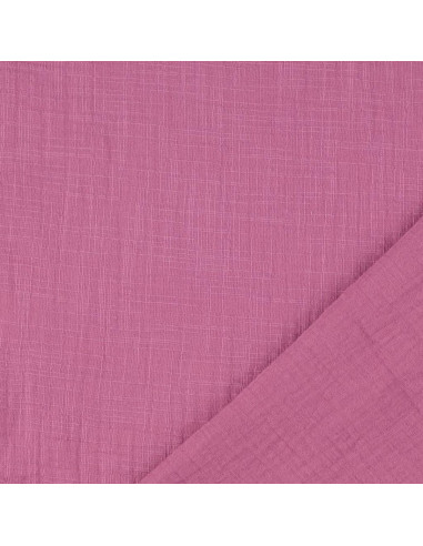 Tessuto doppia garza di cotone Vintage - Legno di rosa