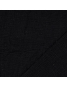 Tessuto doppia garza di cotone Vintage - Nero 2