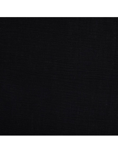 Tessuto doppia garza di cotone Vintage - Nero