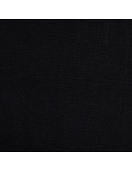 Tessuto doppia garza di cotone Vintage - Nero