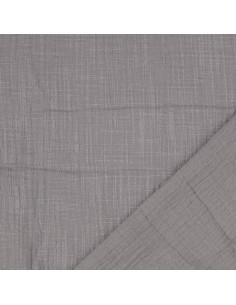 Tessuto doppia garza di cotone Vintage - Grigio 2
