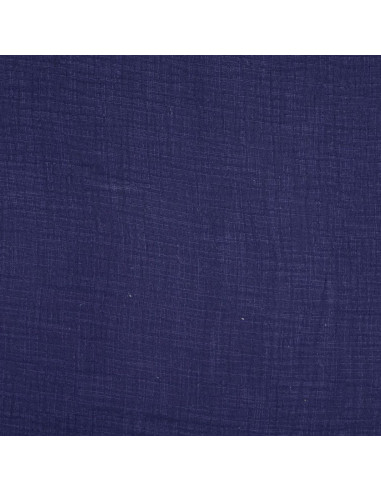 Tessuto doppia garza di cotone Vintage - Blu marino