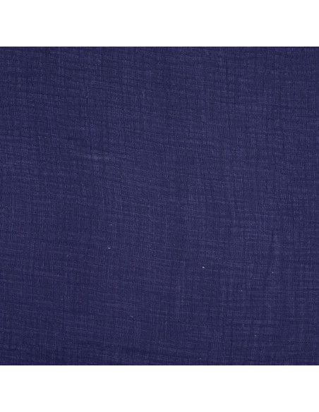Tessuto doppia garza di cotone Vintage - Blu marino