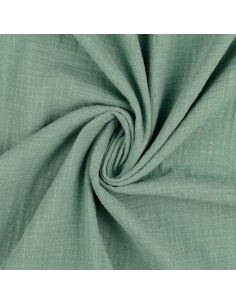 Tessuto doppia garza di cotone Vintage - Verde salvia