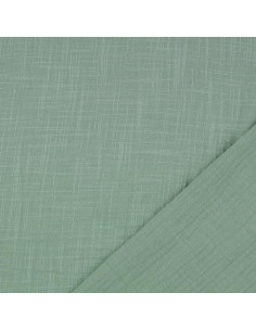 Tessuto doppia garza di cotone Vintage - Verde salvia 2