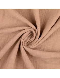 Tessuto doppia garza di cotone Vintage - Beige