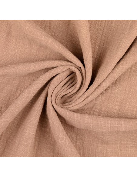 Tessuto doppia garza di cotone Vintage - Beige