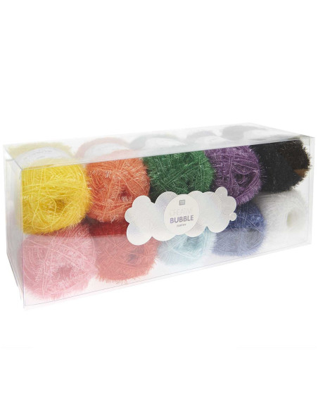Set di 10 gomitoli di filo da uncinetto Creative Bubble - Rainbow